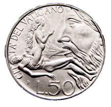 VATICAN Pope JOHN PAUL II 1988 50 LIRE, The Genesis - Eve s Creation, UNC