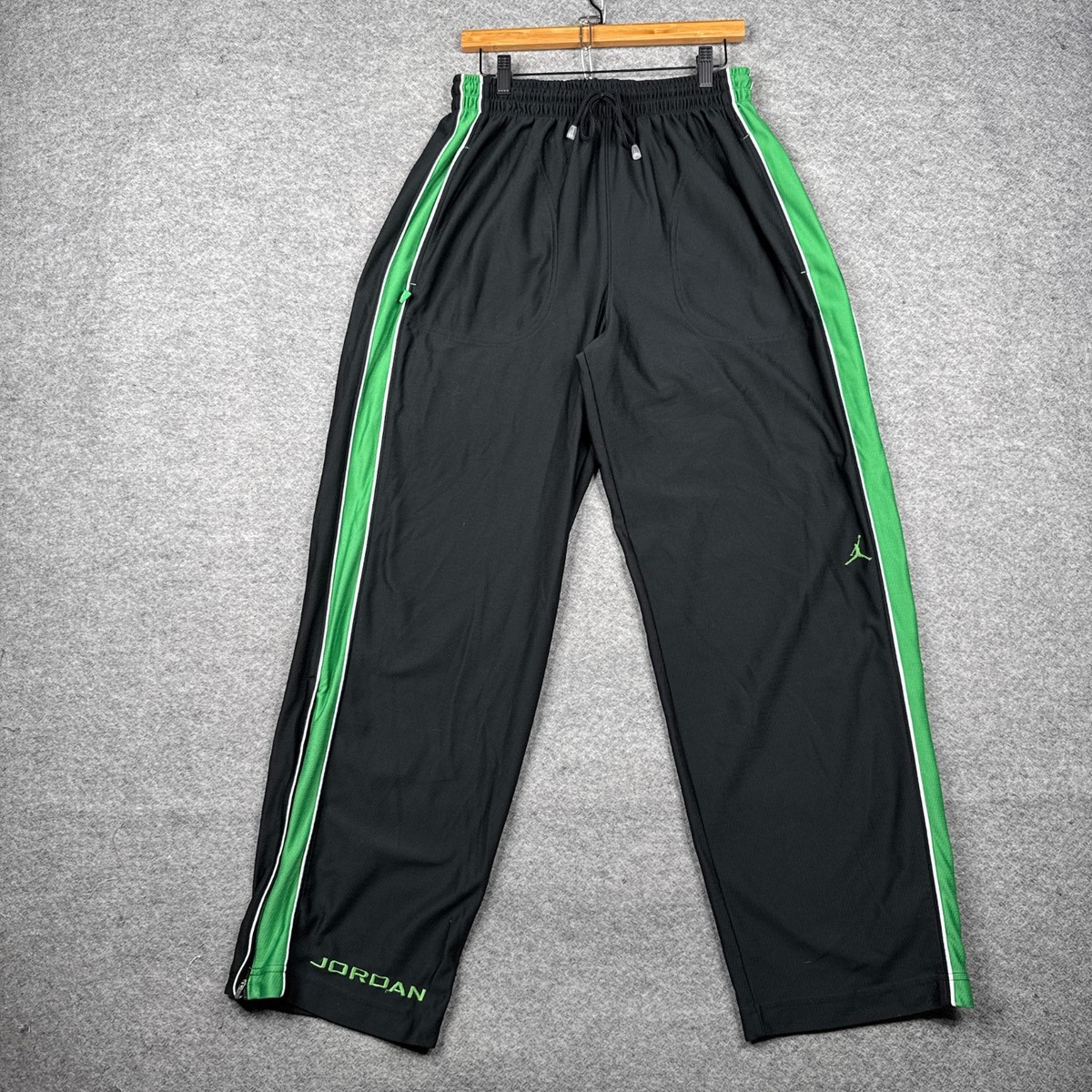 Vintage Air Jordan Pants Mens XL Black Green Baggy Wide Leg Track