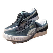 Puma Suede Classic Black & Grey Trainers Size 6 UK Sports Activewear Casual