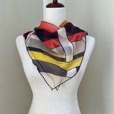 VTG Echo 100 Silk 30  x30  Square Scarf Nautical Preppy Classic Geometric Japan