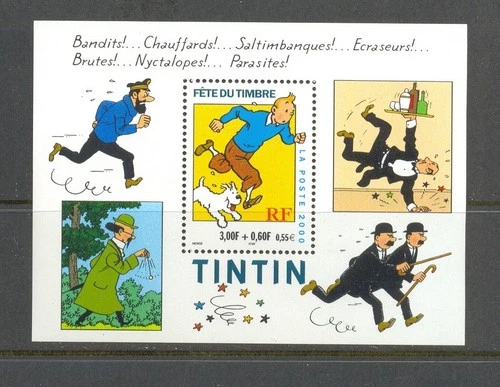 FRANCE 2000 tintin comics m/s MNH** frablok28