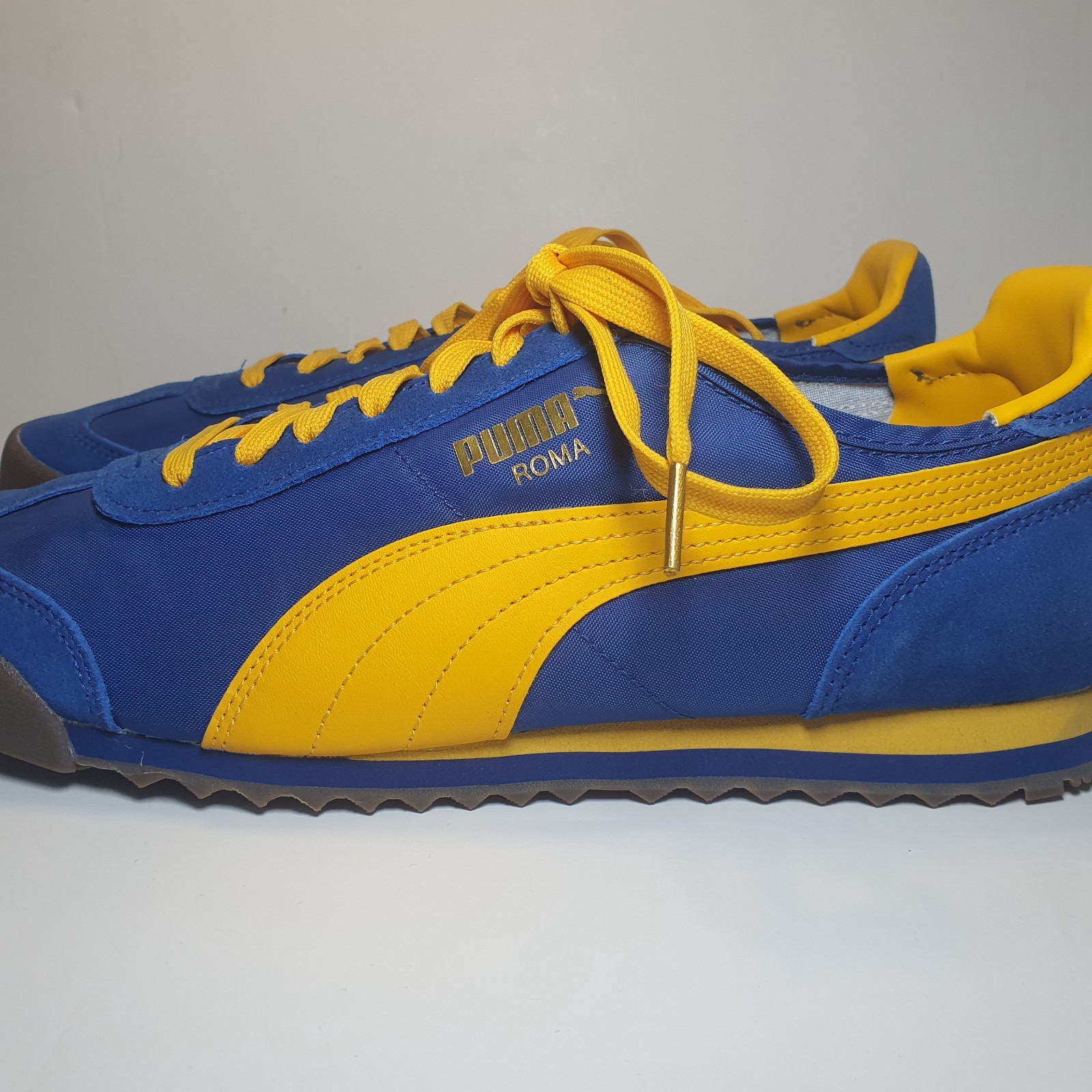 Puma Roma OG Nylon Trainers Royal Blue/Yellow - Size 9 UK image 9