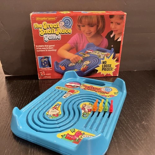 VTG 1985 Mattel The Great Snail Race All Together Portable Counting Board Game