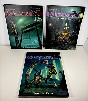 Lot of 3 Malifaux Wyrd Miniatures Sourcebooks: 1.5, Twisting Fates, Rising Power