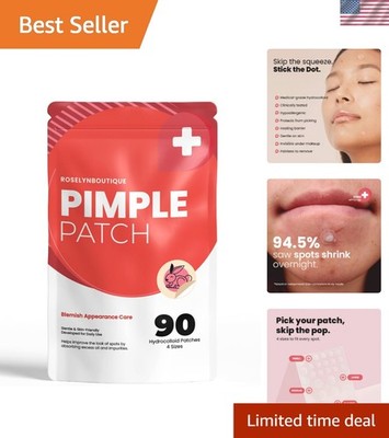 Gentle Hydrocolloid Pimple Patches - 90 Count, Drug-Free Skin Healing Solution