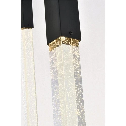 Elegant Lighting Weston 9-Light Modern Metal and Crystal Pendant in Black - Picture 5 of 8