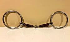 Myler Loose Ring Snaffle Bit, 5" Sweet Iron w/ Copper Bars Curved Comfort Mouth