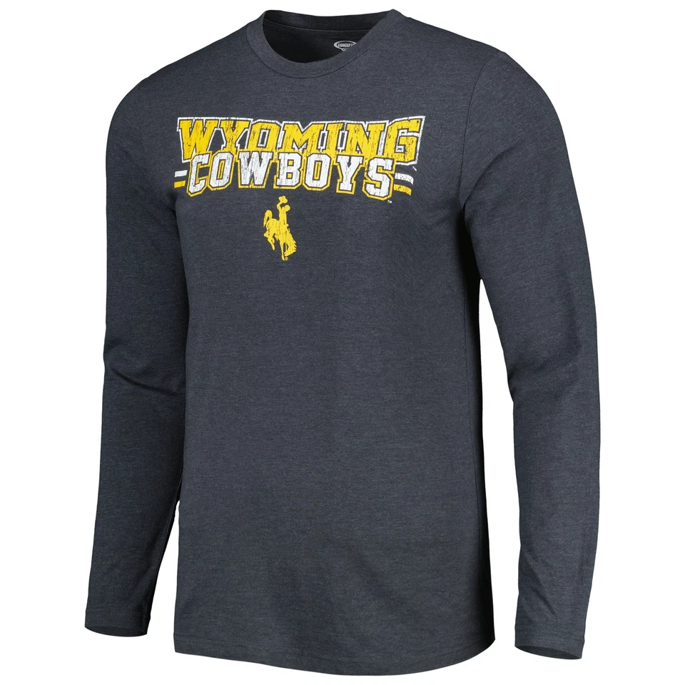 Men's Concepts Sport Gold/Charcoal Wyoming Cowboys Meter Long Sleeve Top & Pants - Image 2 of 4