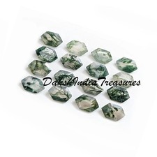Natural AAA Moss Agate Long Hexagon Cut Faceted 5X10MM To 15X20MM Loose Gemstone
