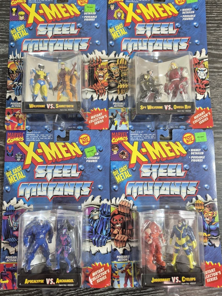 X-Men Steel Mutants 2 Juegos Completos Die-Cast Figura 2 Paquetes Toy Biz 1994 Marvel Nuevo  Foto 2 de 4
