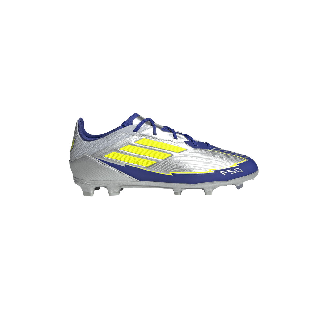 adidas F50 Elite Messi Firm Ground Soccer Cleats Youth Boys Silver Sneakers Athl
