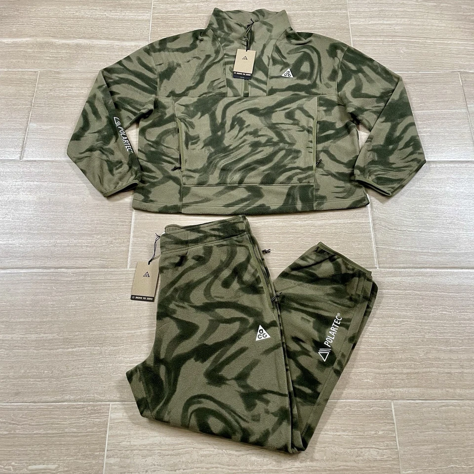 Женский размер большой Nike ACG «Волчье дерево» Polartec флис комплект зеленый камуфляж новый с Ярлыками - Изображение 2 из 4