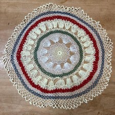 French vintage doily tricolor color