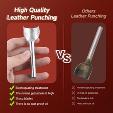 7Pcs Leather Craft Tools Precision Arc-Shaped Half Round Punch Set  Edge Cut...