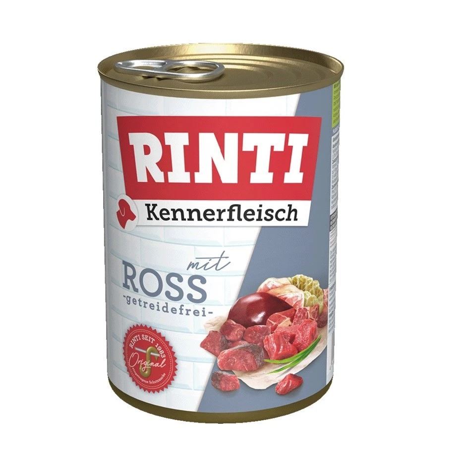 4000158910455 RINTI Kennerfleisch Horse - Nassfutter für Hunde - 400g RINTI