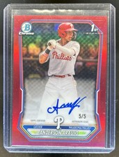 2026 Bowman Anderson Araujo Chrome Auto Red Refractor 1st Prospect #/5 Phillies