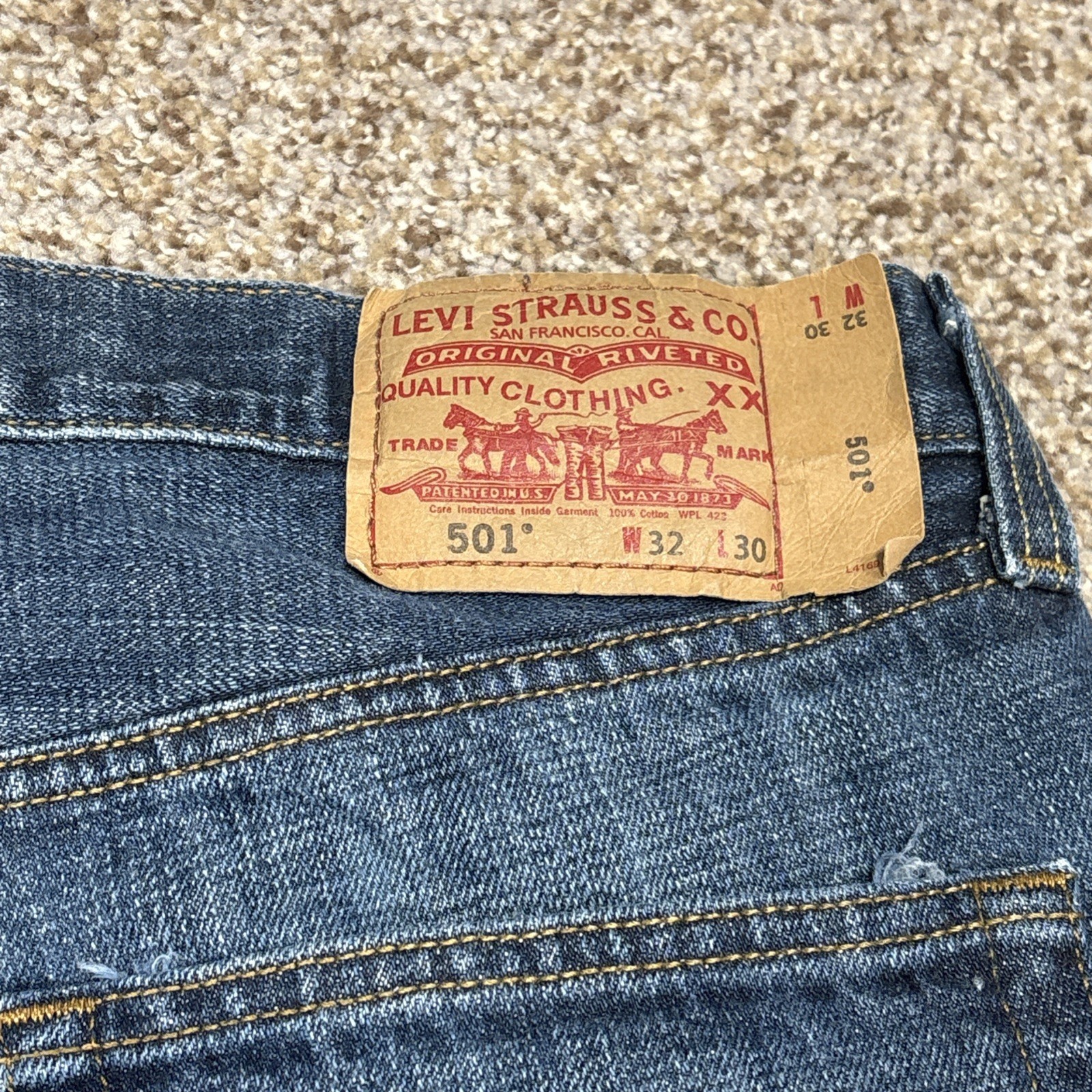 Levis 501 XX Button Fly Jeans Men’s Tag 32x30 Actual 32 X 28 - View 13