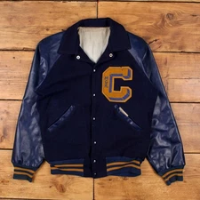 Vintage Fab Knit Manufacturing Company Varsity Jacket M 70s Bomber Letterman