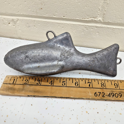 10 Pound Lead Fish Decoy Ice Fishing Spearing Weight Vintage Downrigger