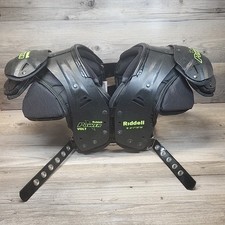Youth medium Riddell Power Volt Shoulder Pads with Back Plate READ 