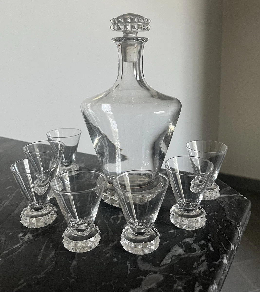 SERVICE A LIQUEUR Cristal De Saint Louis , 8 Verres , 1 Carafe EUR 45,00 - FR