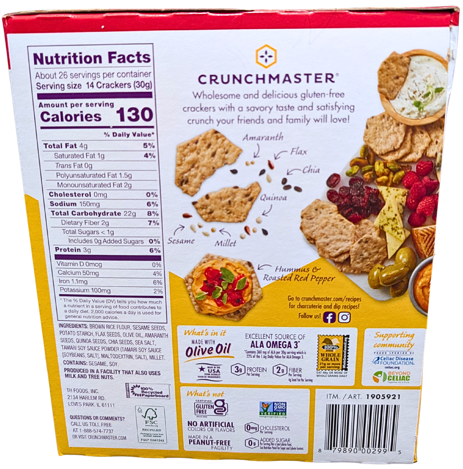 Crunchmaster Multi-grain 6 Seed Crackers 2x14 Ounce Box EXP 05/2026
