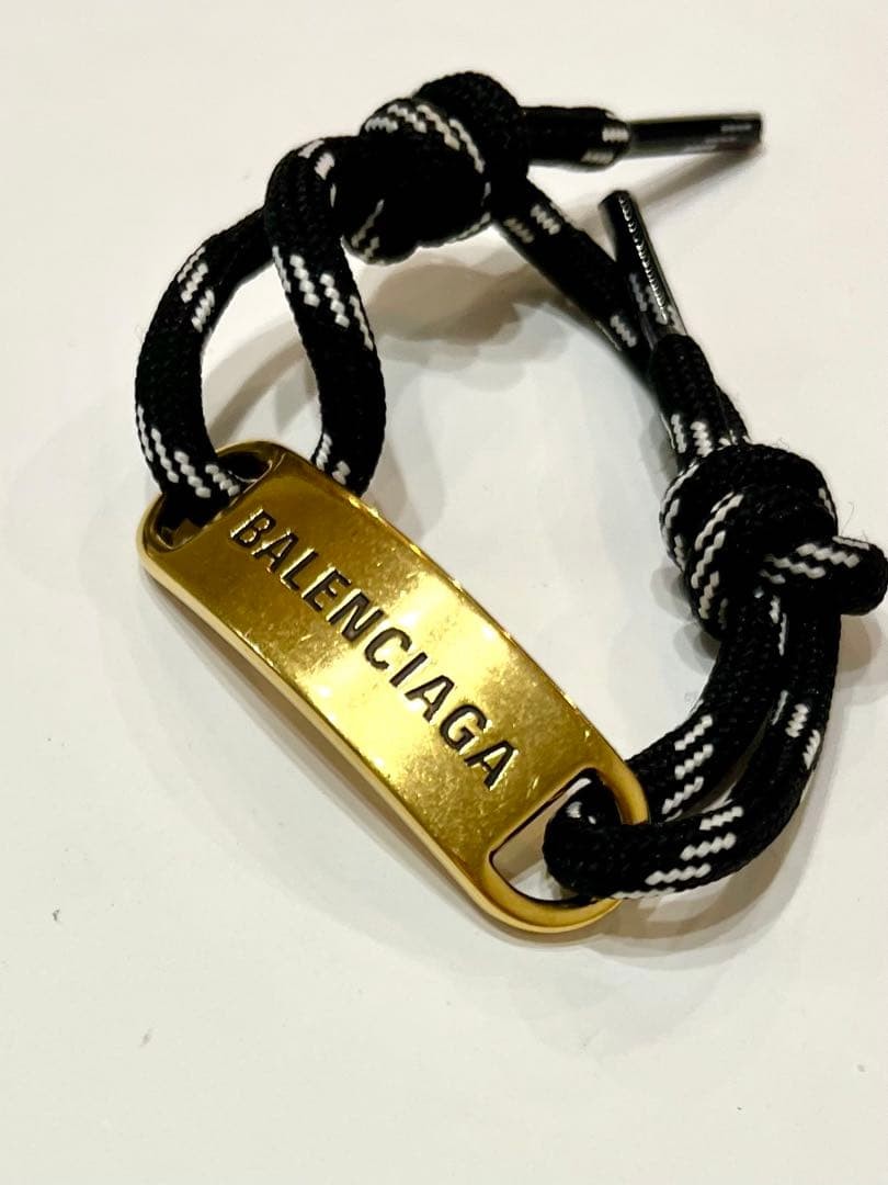 BALENCIAGA Plate Bracelet Black Gold Accessory Stylish From Japan y6748 thumbnail 3