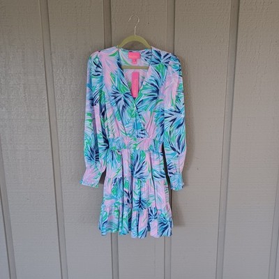 Lilly Pulitzer Heline Stretch Dress Size 6 Women Preppy Gecko Green Beach Bash