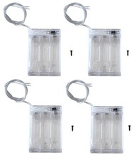 LAMPVPATH Pack of 4 3 AA Battery Holder with Switch, 4.5V Battery Holder with...