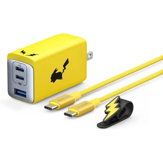 Anker Pokemon USB Rapid Charger 65W Pikachu Mode USB-A & USB-C 3 Ports Japan New - Image 3 of 4