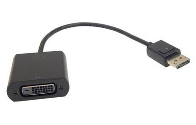 HP 752660-001 DVI-Adapter (Buchse) auf DisplayPort (Stecker), schwarz