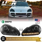 LED DRL Projector Headlights For 03-06 Porsche Cayenne 955 Stock Halogen Model