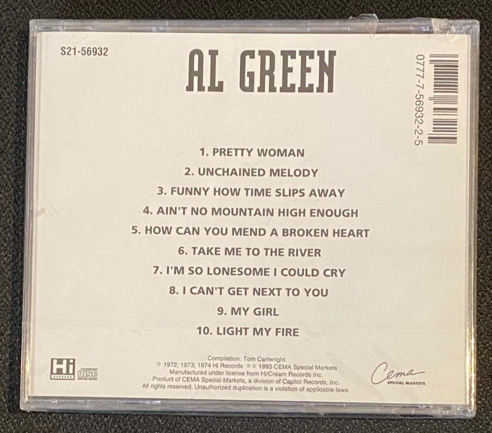 Al Green – Unchained Melody - CD Compilation (1993) - New + Sealed - Image 2 of 2