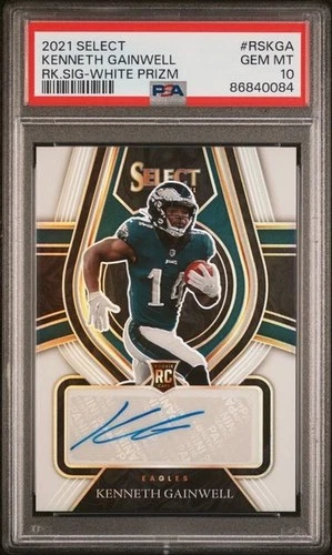 2021 PANINI SELECT ROOKIE SIGNATURES KENNETH GAINWELL /35 PSA 10