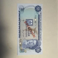 Bermuda 1984 $1 Specimen Note Unc