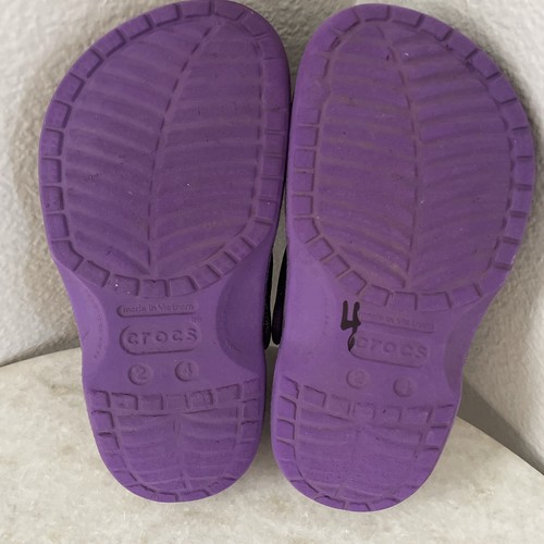 Crocs Classic Purple Glitter Glitter Slip On Shoes Youth Size 2/ 4 - Picture 5 of 7