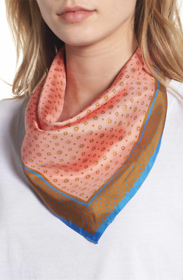 J. CREW Jenny Foulard 100% Silk Square Bandana Scarf G8114 Made in Italy MSRP$75