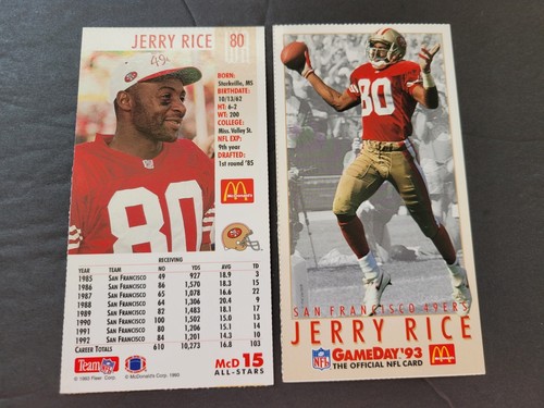 1993 FLEER GAMEDAY McDONALDS ALL STARS CARDS Your Pick Football Tall Boy - 第 16/19 張圖片