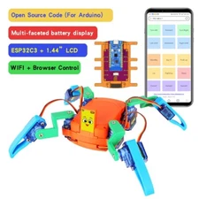 ESP32C3 LCD Quadruped spider robot For Arduino Open sourceRobot project design