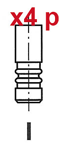 X4 PCS CAMSHAFT VALVES SET X4 PCS. R8022/RCR FRECCIA I - Picture 1 of 3