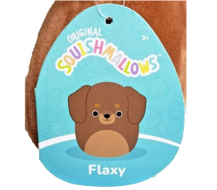 Squishmallows 7.5-Inch Flaxy The Dachshund Plush - Add Flaxy to Your Squad,  Ultrasoft Stuffed Animal Medium-Sized Plush Toy, Official Kelly Toy Plush
