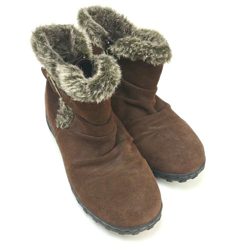 Khombu Lindsey Brown Faux Fur Lined Ankle Boots Womens US Size 8M Used Condition - 第 1/7 張圖片