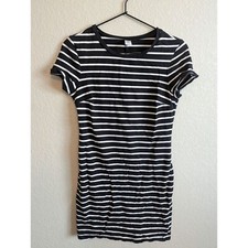 Old Navy Womens Sz S Short Sleeve Mini Dress Shirt Dress Black White Striped