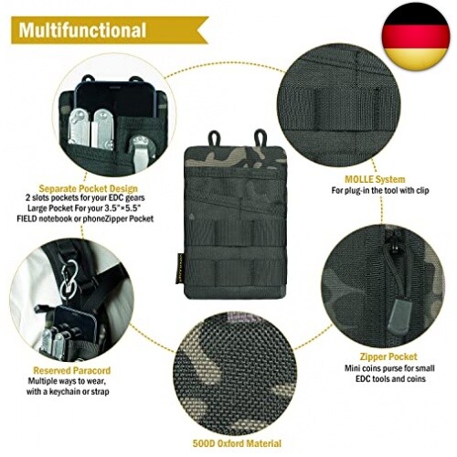 VIPERADE VE3 Pocket Organizer Tool Organizer für Männer, Nylon Pocket