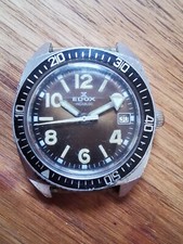 Edox Incabloc Plongée Date Montre Bracelet Ancienne Vintage Fonctionne P1348