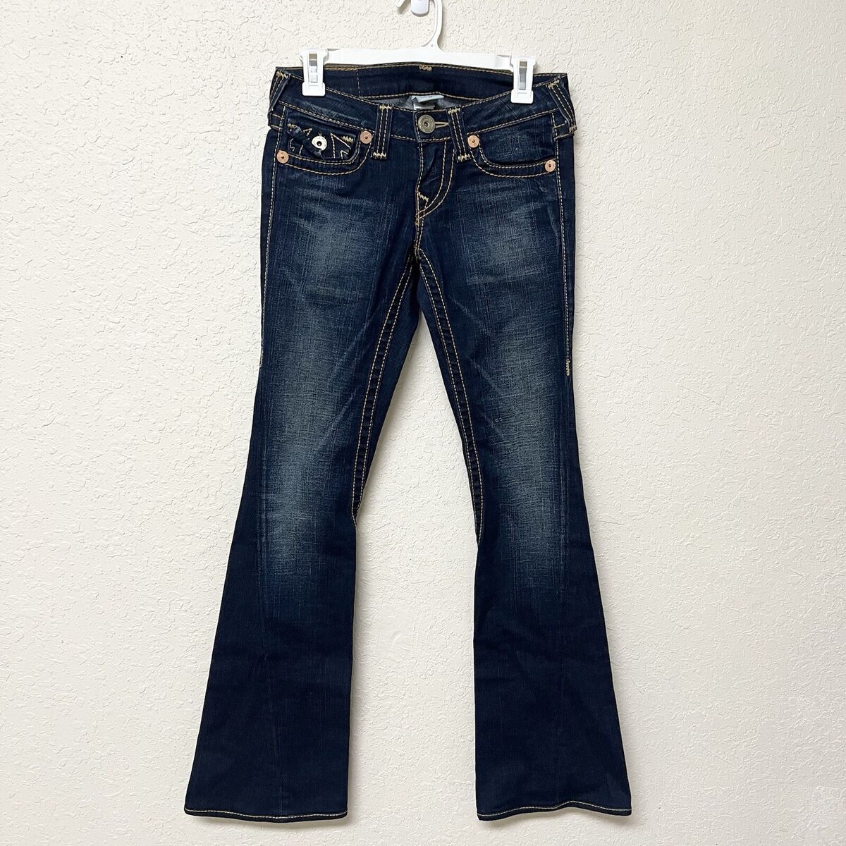 True Religion Joey Big T Women Y2K Thick Stitch Flare Jeans True Religion Joey Big T Women Y2K Thick Stitch Flare Jeans