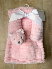 NWT Super Soft Baby Blanket with Travel Pillow, Pink 30  x 40  