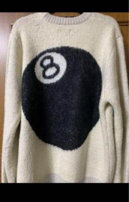 Stussy 8 Ball Heavy Brushed Mohair Knit Sweater Ivory White Stussy 8 Ball Heavy Brushed Mohair Knit Sweater Ivory White