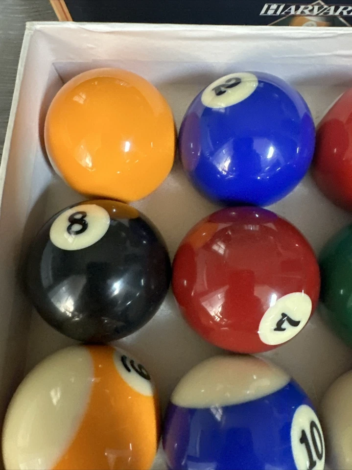 老式哈佛台球配件 2-1/4 英寸台球 P0503 带球杆和盒 — 第 3/4 张图片