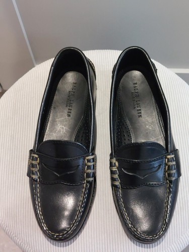 Ralph Lauren Black Leather Edric Leather Penny Loafer UK 7.5 US 8E NEW With Tags - Picture 6 of 14